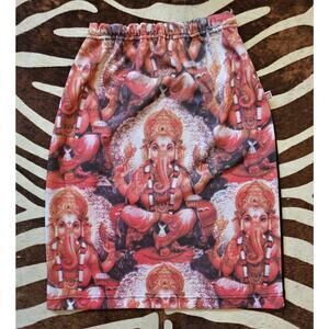 Vintage 90s Sutra Rare Ganesh Ganesha Midi Skirt Sz M